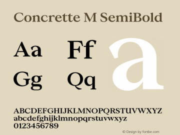 Concrette M SemiBold Version 1.000;Glyphs 3.2 (3236)图片样张