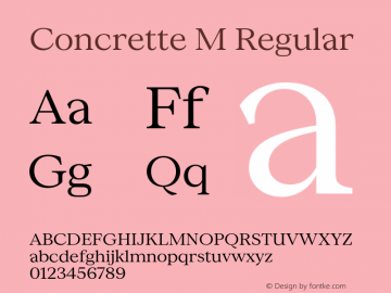 Concrette M Regular Version 1.000;Glyphs 3.2 (3236)图片样张