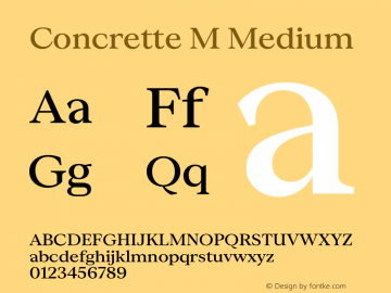 Concrette M Medium Version 1.000;Glyphs 3.2 (3236)图片样张
