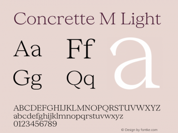 Concrette M Light Version 1.000;Glyphs 3.2 (3236)图片样张