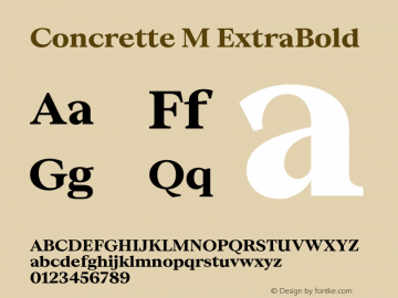 Concrette M ExtraBold Version 1.000;Glyphs 3.2 (3236)图片样张
