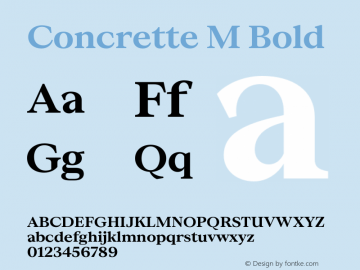 Concrette M Bold Version 1.000;Glyphs 3.2 (3236)图片样张