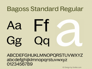 Bagoss Standard Regular Version 4.000;Glyphs 3.2 (3245)图片样张