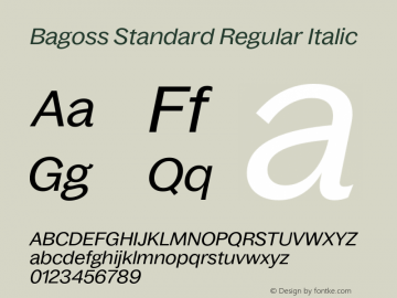 Bagoss Standard Regular Italic Version 4.000;Glyphs 3.2 (3245)图片样张