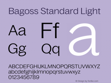 Bagoss Standard Light Version 4.000;Glyphs 3.2 (3245)图片样张