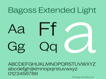 Bagoss Extended Light Version 4.000;Glyphs 3.2 (3245)图片样张