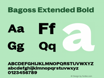 Bagoss Extended Bold Version 4.000;Glyphs 3.2 (3245)图片样张