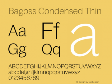 Bagoss Condensed Thin Version 4.000;Glyphs 3.2 (3245)图片样张