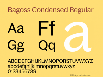 Bagoss Condensed Regular Version 4.000;Glyphs 3.2 (3245)图片样张