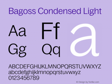Bagoss Condensed Light Version 4.000;Glyphs 3.2 (3245)图片样张