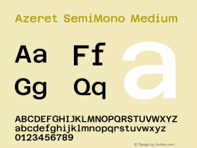 Azeret SemiMono Medium Version 1.000; Glyphs 3.0.3, build 3084图片样张