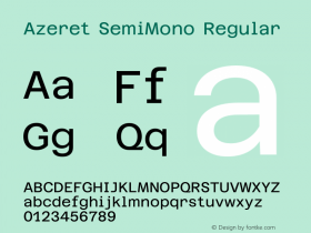 Azeret SemiMono Regular Version 1.000; Glyphs 3.0.3, build 3084图片样张