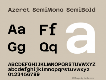 Azeret SemiMono SemiBold Version 1.000; Glyphs 3.0.3, build 3084图片样张