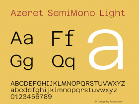 Azeret SemiMono Light Version 1.000; Glyphs 3.0.3, build 3084图片样张