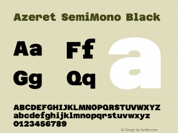 Azeret SemiMono Black Version 1.000; Glyphs 3.0.3, build 3084图片样张