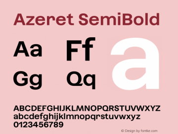 Azeret SemiBold Version 1.000; Glyphs 3.0.3, build 3084图片样张