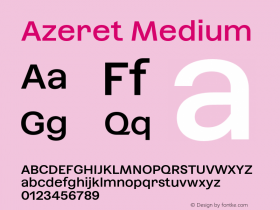 Azeret Medium Version 1.000; Glyphs 3.0.3, build 3084图片样张