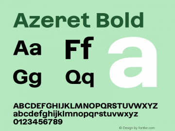 Azeret Bold Version 1.000; Glyphs 3.0.3, build 3084图片样张