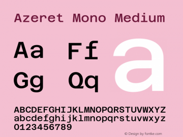 Azeret Mono Medium Version 1.000; Glyphs 3.0.3, build 3084图片样张