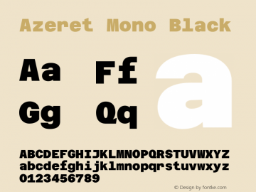 Azeret Mono Black Version 1.000; Glyphs 3.0.3, build 3084图片样张