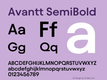Avantt SemiBold Version 3.002;Glyphs 3.1.1 (3138)图片样张