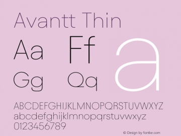 Avantt Thin Version 3.002;Glyphs 3.1.1 (3138)图片样张
