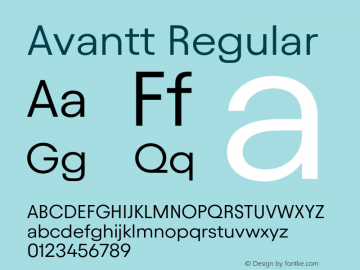 Avantt Regular Version 3.002;Glyphs 3.1.1 (3138)图片样张