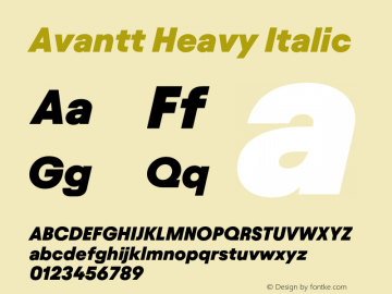 Avantt Heavy Italic Version 3.002;Glyphs 3.1.1 (3138)图片样张