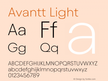 Avantt Light Version 3.002;Glyphs 3.1.1 (3138)图片样张