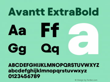 Avantt ExtraBold Version 3.002;Glyphs 3.1.1 (3138)图片样张