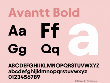 Avantt Bold Version 3.002;Glyphs 3.1.1 (3138)图片样张