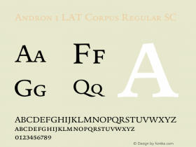 Andron 1 LAT Corpus Regular SC Version 0.001;February 3, 2024;FontCreator 15.0.0.2927 64-bit图片样张