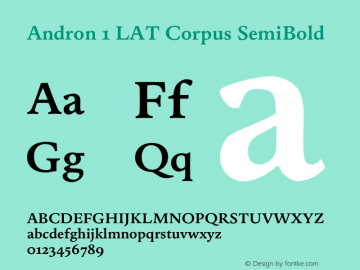 Andron 1 LAT Corpus SemiBold Version 0.001;February 3, 2024;FontCreator 15.0.0.2927 64-bit图片样张
