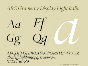 ABC Gramercy Display Light Italic Version 1.000图片样张