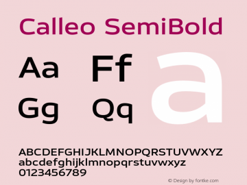 Calleo SemiBold Version 1.0图片样张