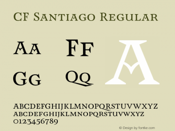 CF Santiago Regular Version 1.009;Glyphs 3.2 (3199)图片样张