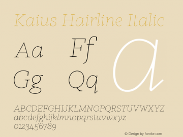 Kaius Hairline Italic Version 2.000图片样张