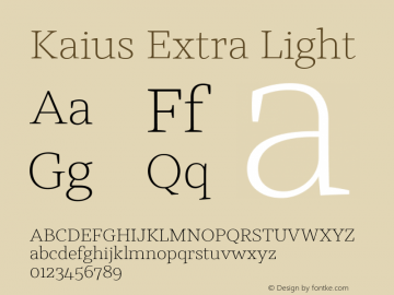 Kaius Extra Light Version 2.000图片样张