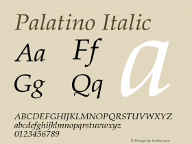 Palatino-Italic Version 001.005图片样张