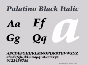 Palatino-BlackItalic Version 001.000图片样张