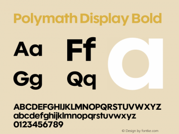 Polymath Display Bold Version 1.100图片样张