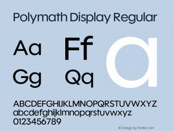 Polymath Display Regular Version 1.100图片样张