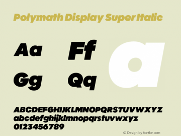 Polymath Display Super Italic Version 1.100图片样张