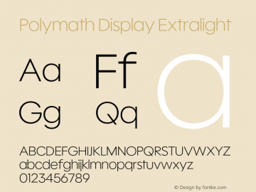 Polymath Display Extralight Version 1.100图片样张