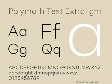 Polymath Text Extralight Version 1.100图片样张