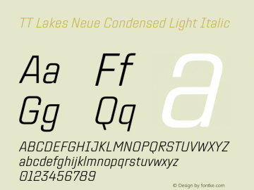 TT Lakes Neue Condensed Light Italic Version 2.000.11012023图片样张
