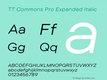 TT Commons Pro Expanded Italic Version 3.400.03042024图片样张