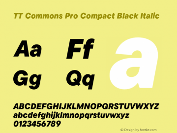 TT Commons Pro Compact Black Italic Version 3.400.03042024图片样张