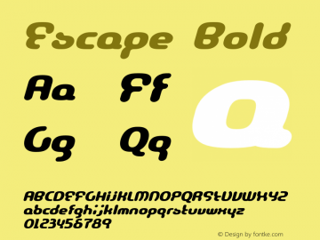 Escape Bold 001.000 Font Sample