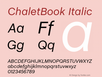 ChaletBook Italic Version 1.000;PS 001.000;hotconv 1.0.38图片样张